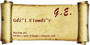 Gál Elemér névjegykártya