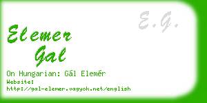 elemer gal business card