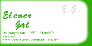 elemer gal business card